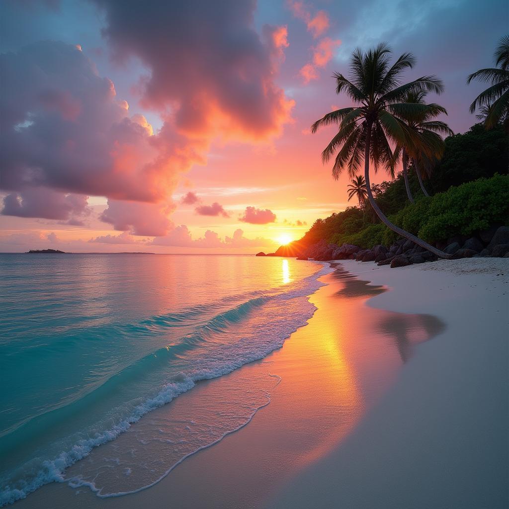 Caribbean Island Beach Sunset