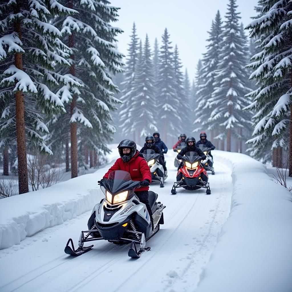 Colorado Snowmobile Tours: Riding in a Group