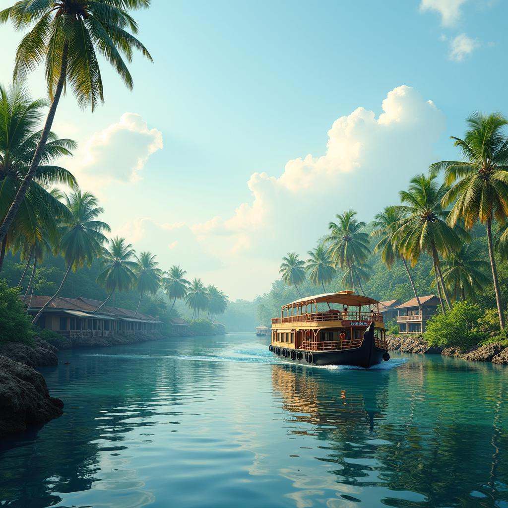 Exploring the Kerala Backwaters on a Commercial Cruise in India