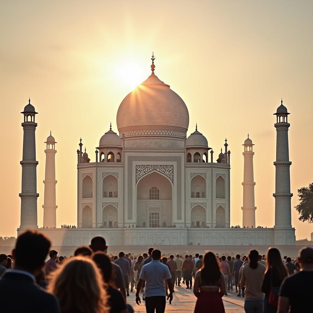 Sunrise over the Taj Mahal during a 3-day Delhi Agra tour