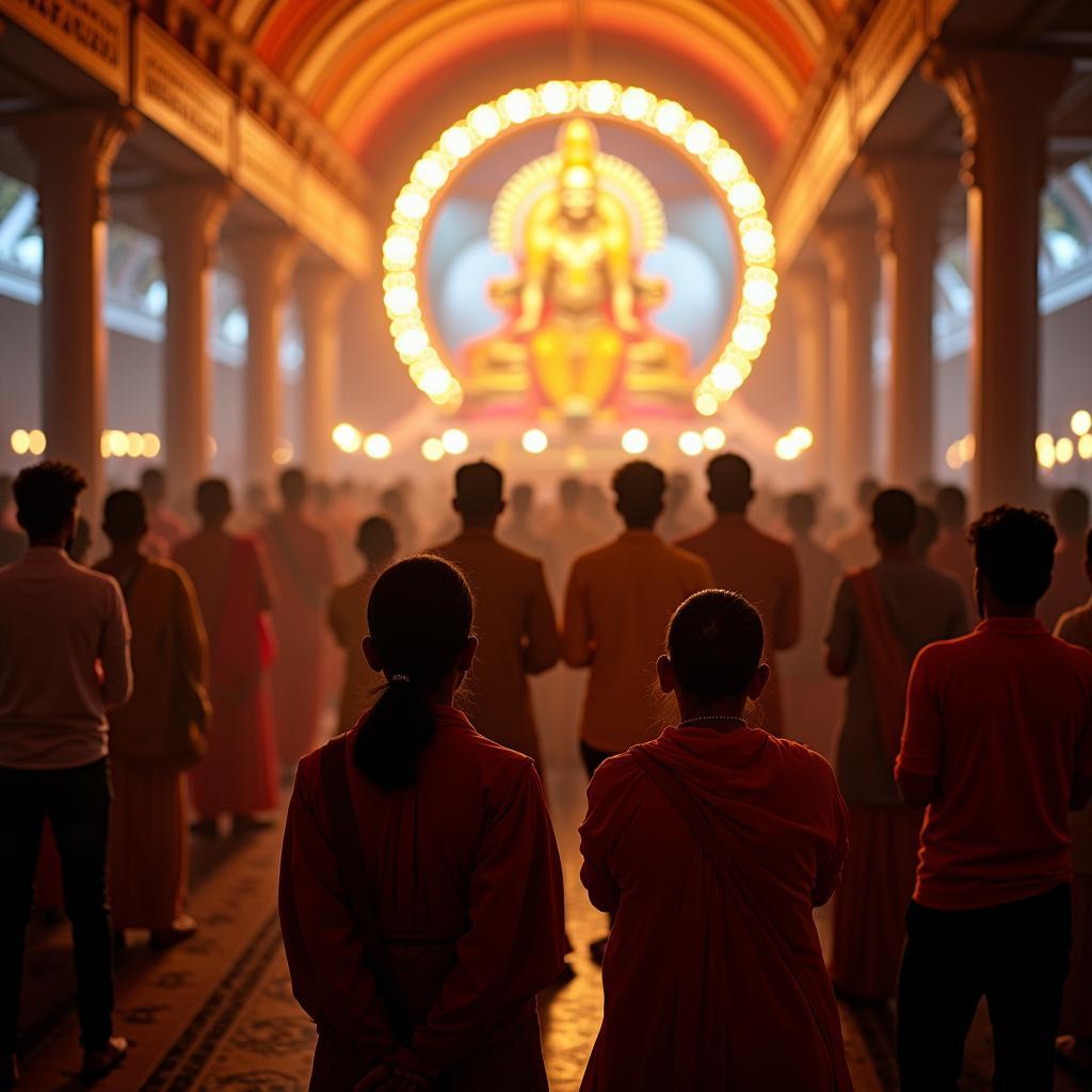 Devotees at Ashtavinayak Temple