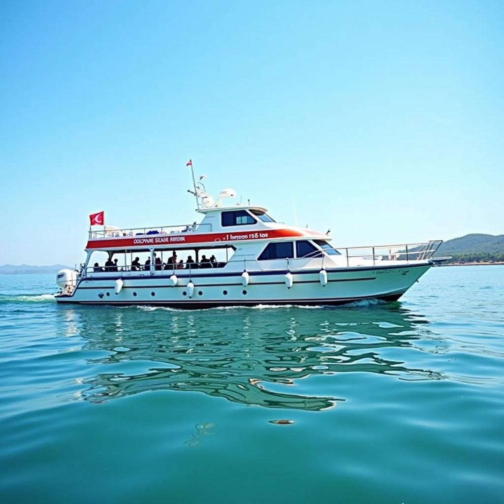 Dolphin watching tour boat in Goa