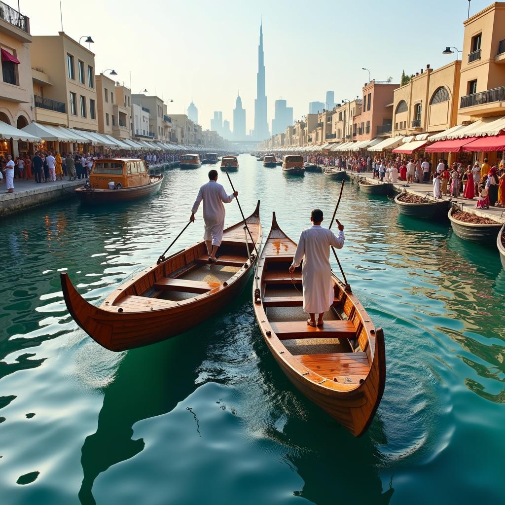 Traditional Abra Boats on Dubai Creek