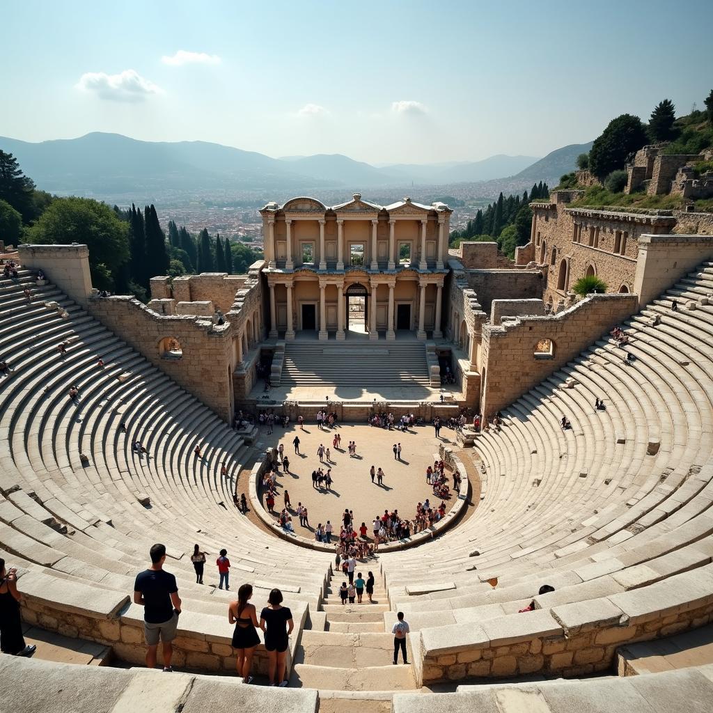 Exploring the ancient city ruins of Ephesus