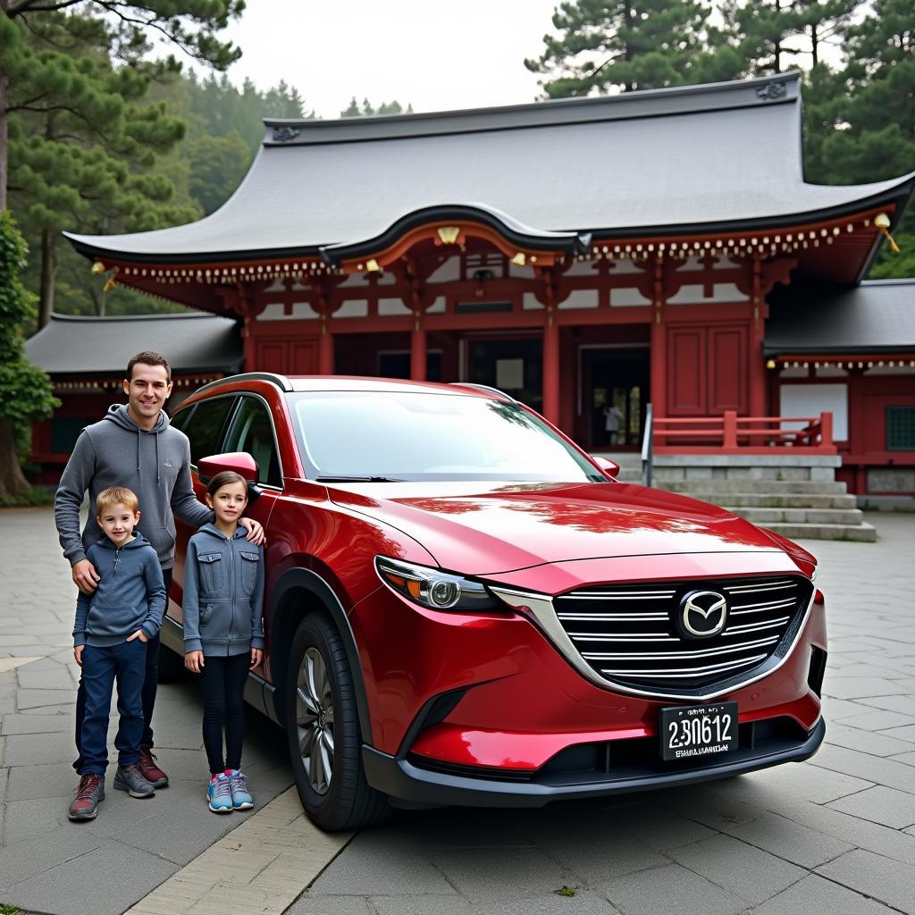 Family exploring Japan in their 2015 Mazda CX-9