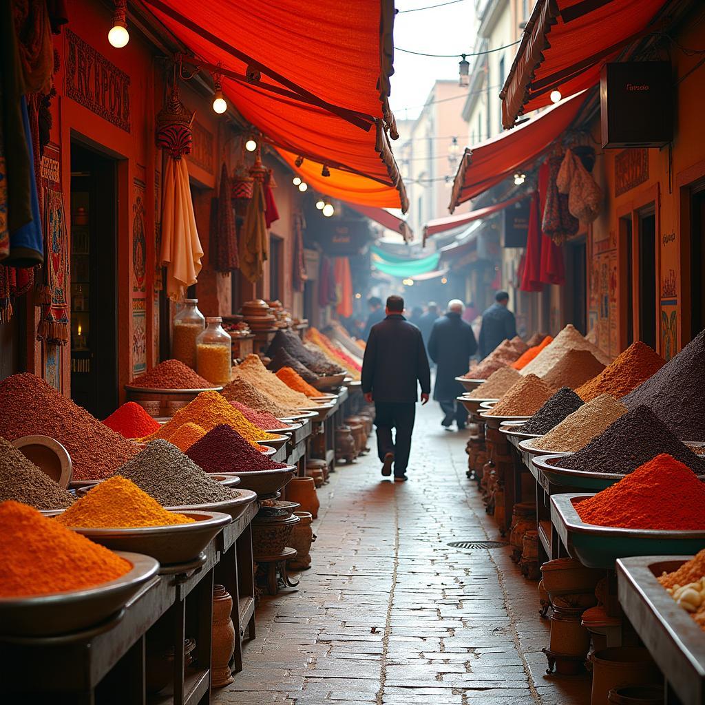 Exploring Moroccan Markets near Hotel La Tour Hassan Palace