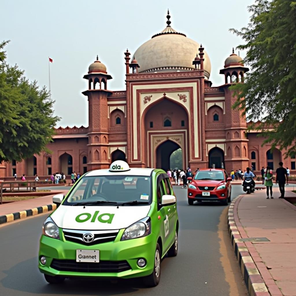 Arriving at Fatehpur Sikri with Ola