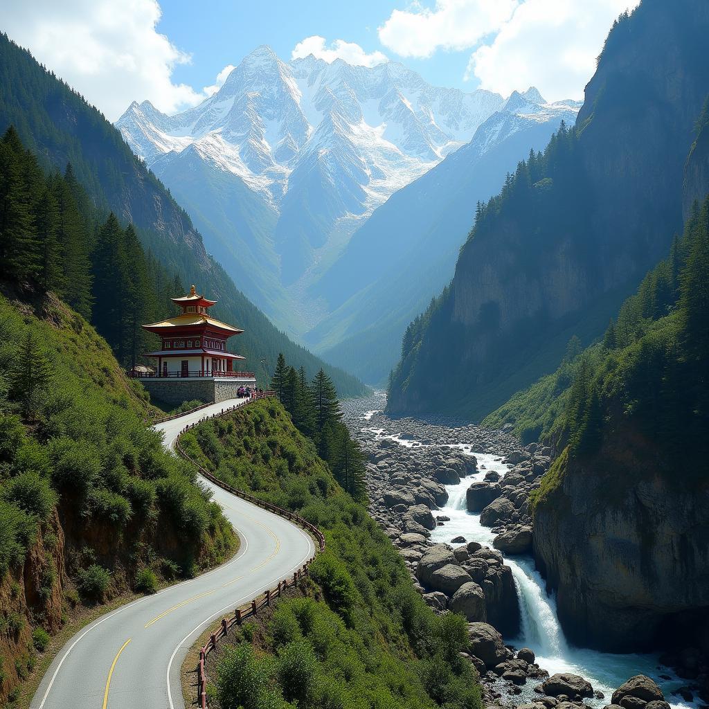 Scenic Himalayan route to Gangotri and Yamunotri