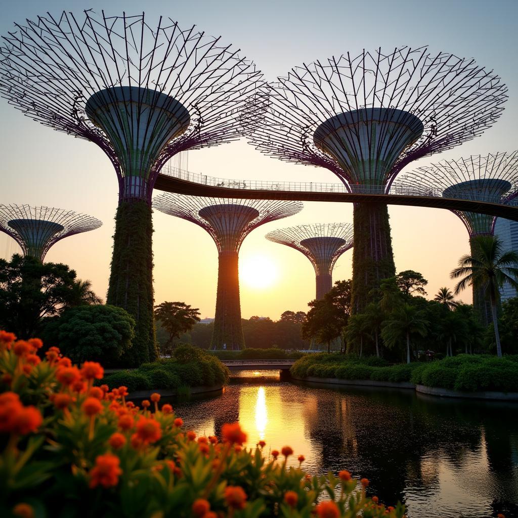 Gardens by the Bay Supertrees at Dusk