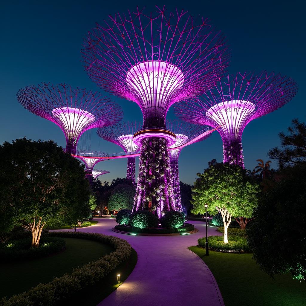 Gardens by the Bay Supertree Grove at Night