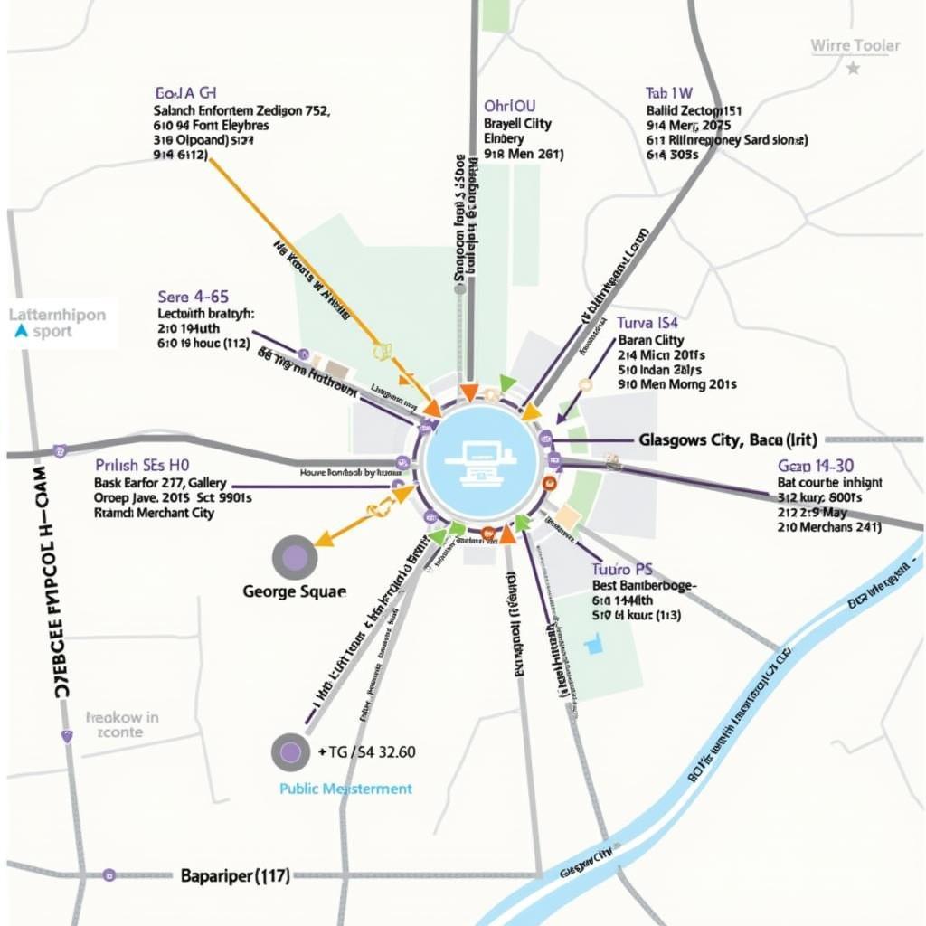 Glasgow City Center Walking Tour Map