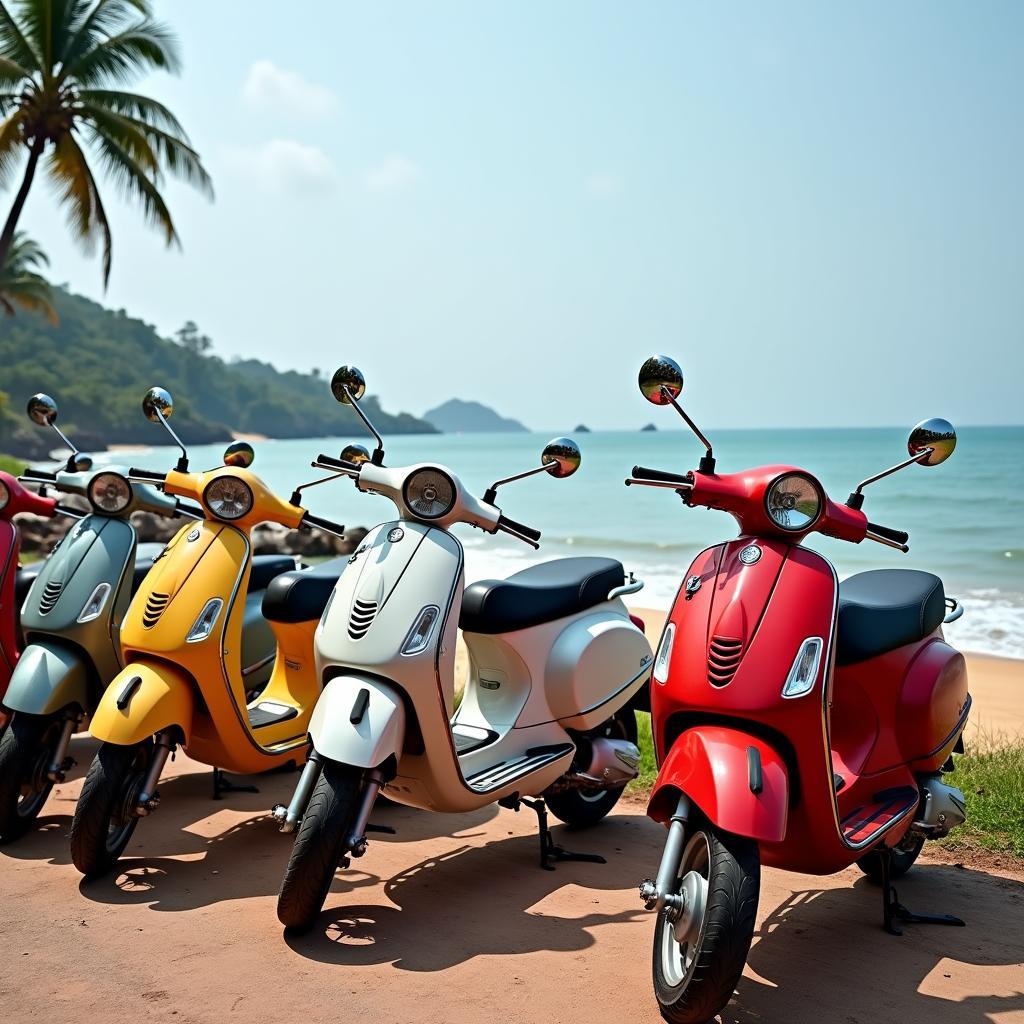 Scooter rentals on a Goan beach