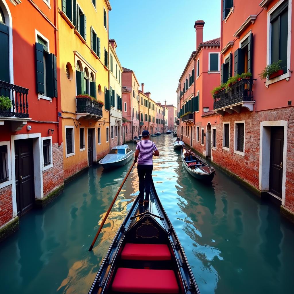 Gondola ride through the picturesque canals of Venice