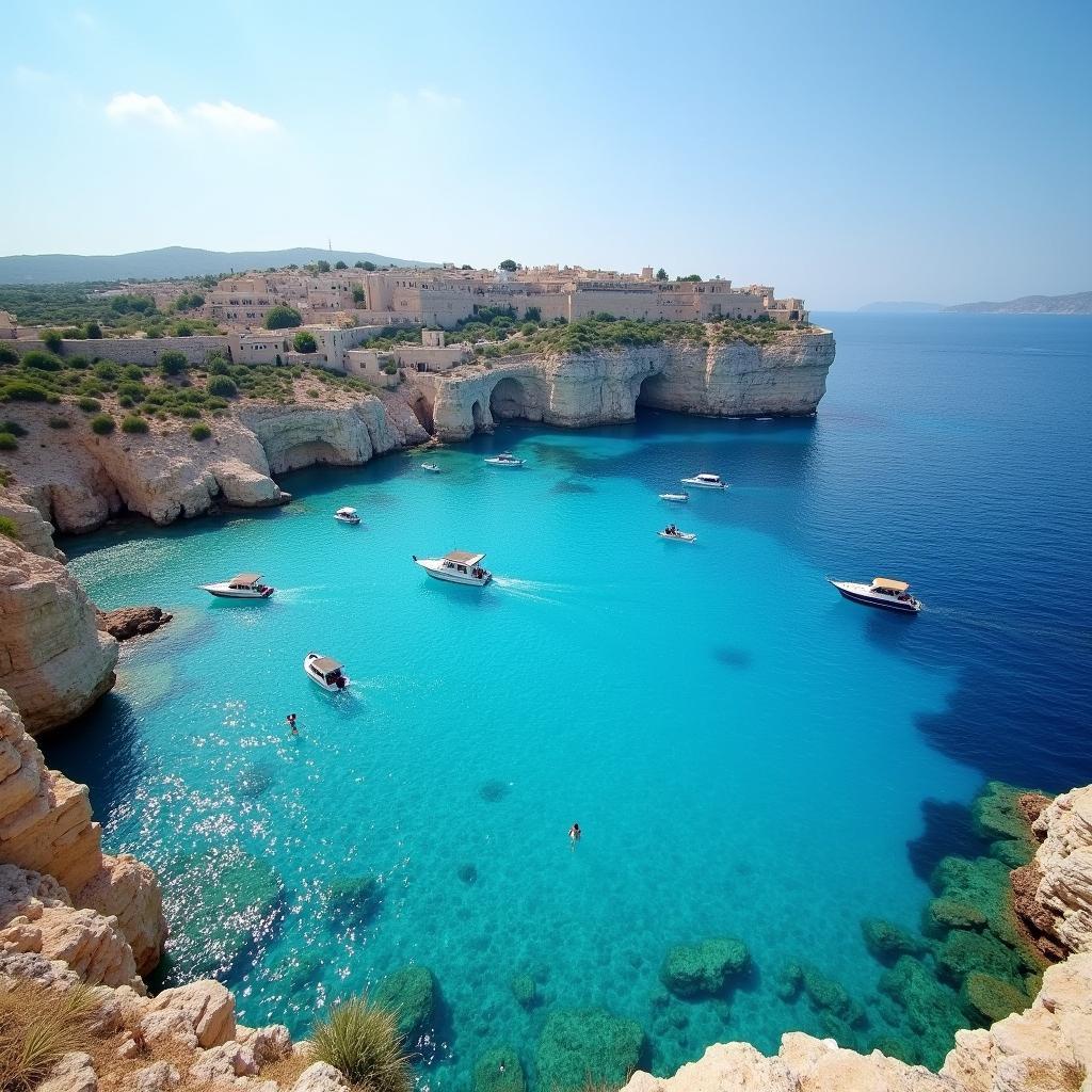 Crystal-clear waters of the Blue Lagoon on a Gozo Comino tour in Malta