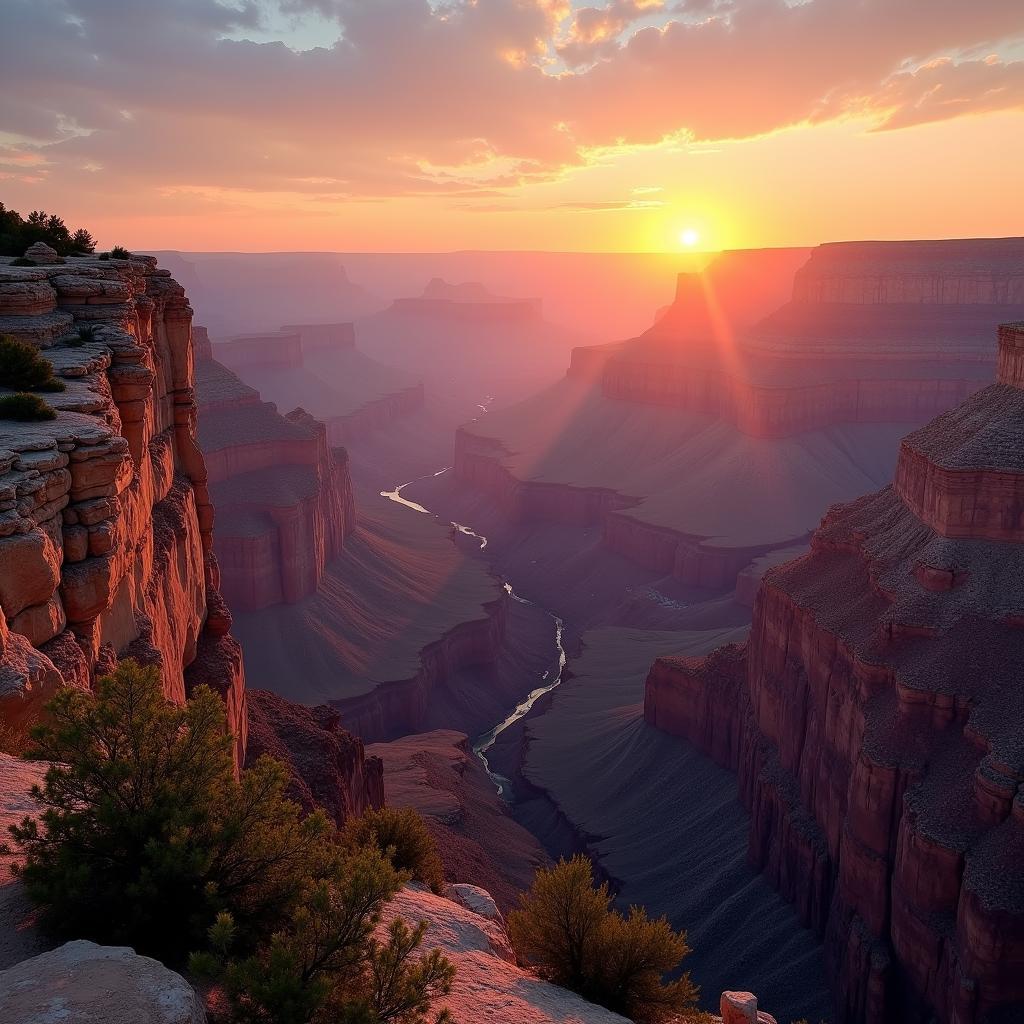 Grand Canyon Sunset View from a Las Vegas Tour