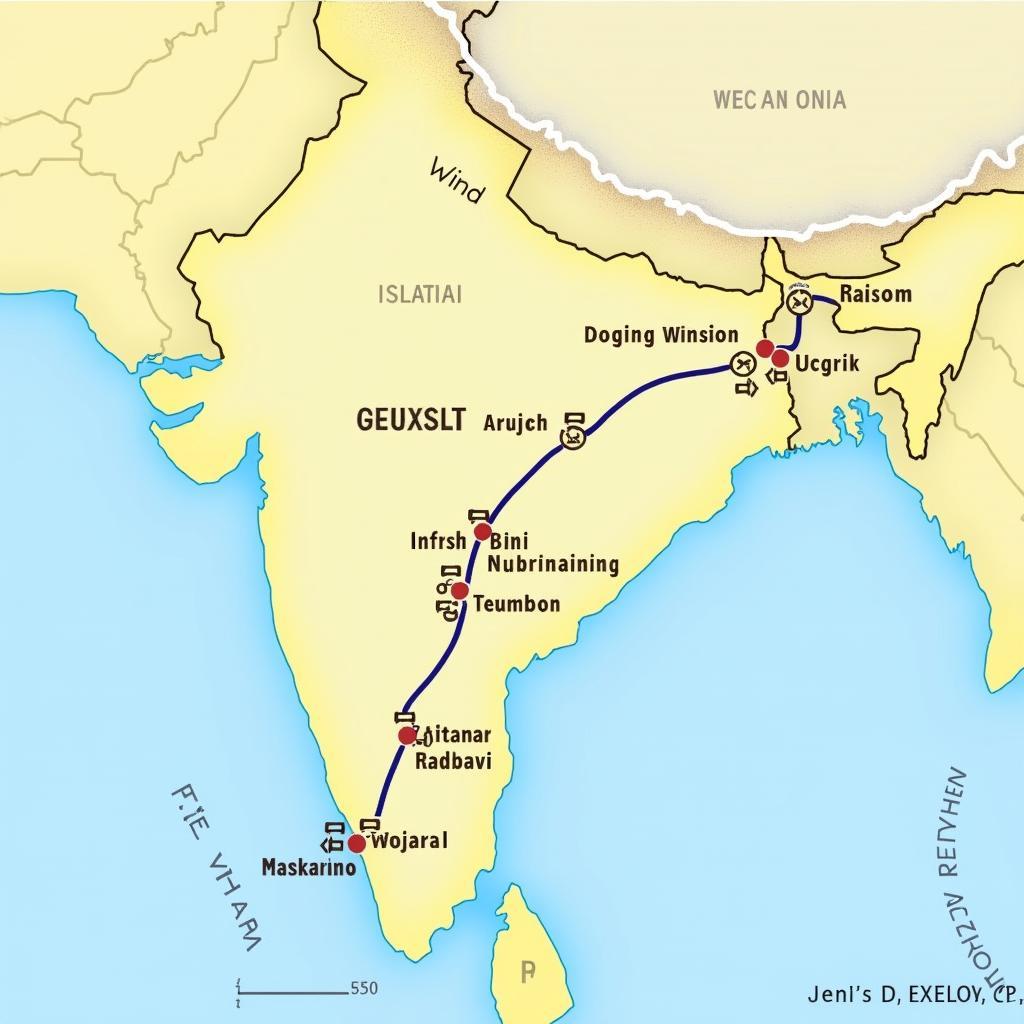 Gujarat to Shimla Tour Route Map