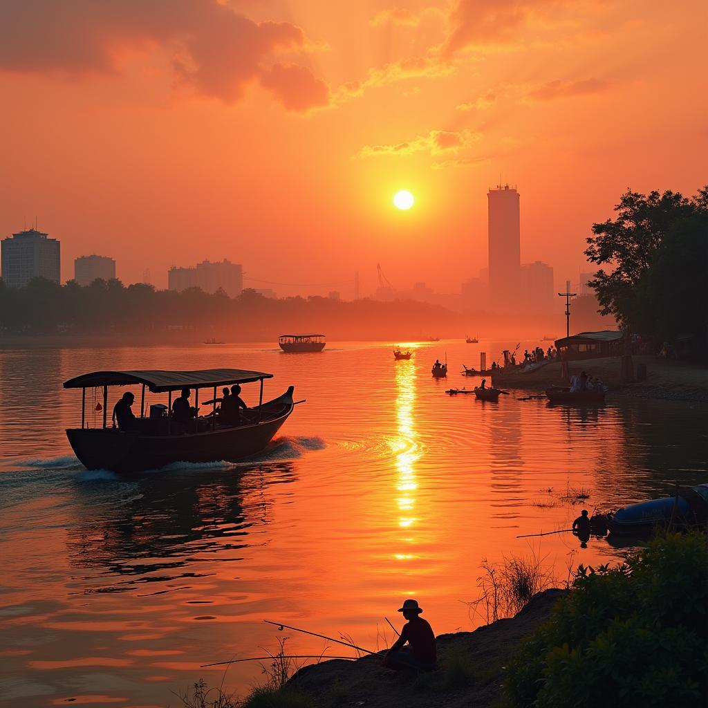 Hanoi Cruise on the Red River at Sunset