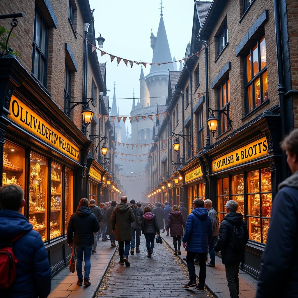 Exploring the shops of Diagon Alley