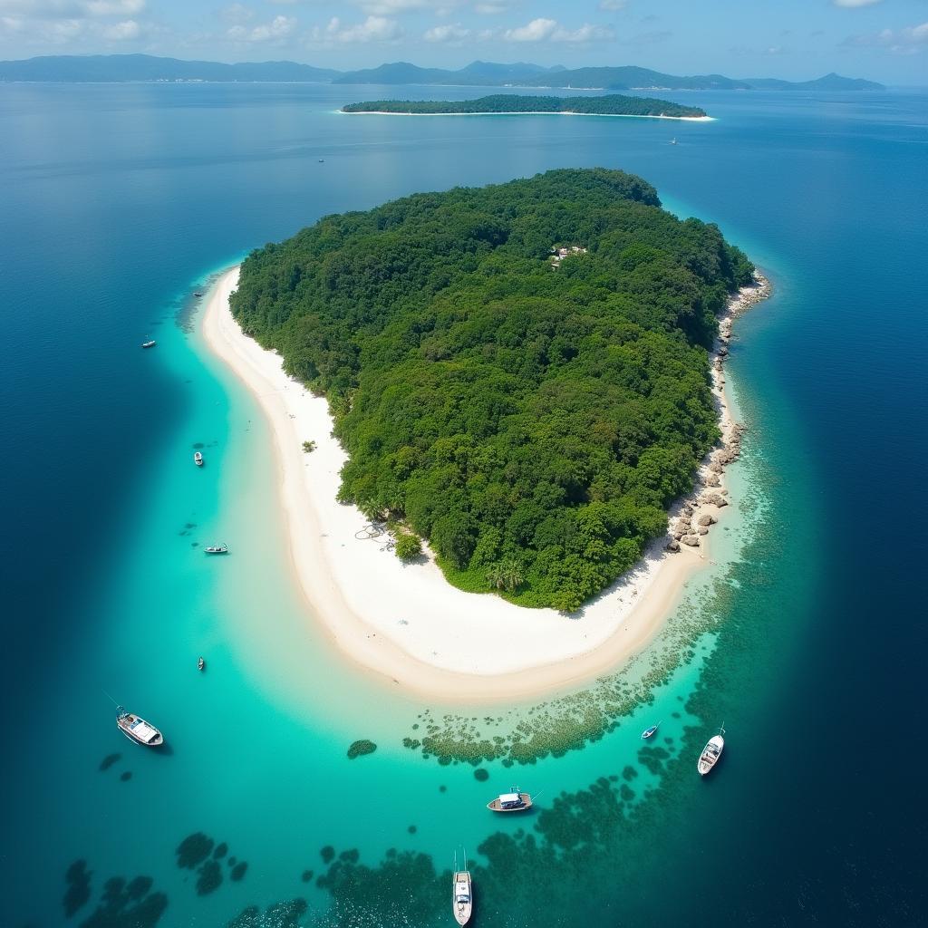 Aerial view of Havelock Island, Andaman Islands