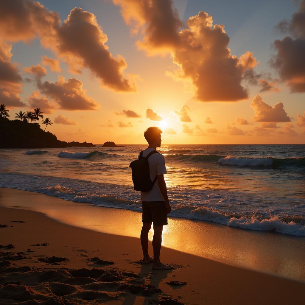 Hawaii Beach Sunset: A Japanese Traveler's Perspective