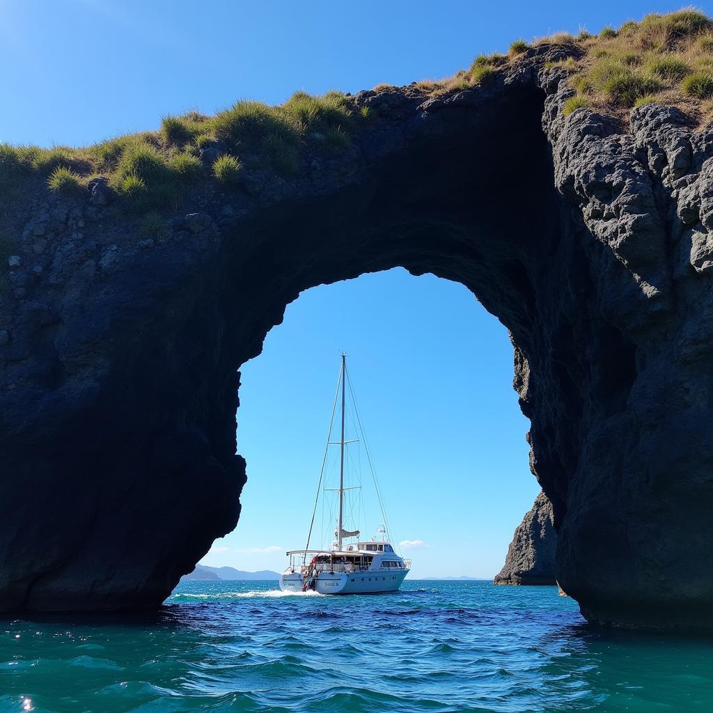 Hole in the Rock Formation in Bay of Islands