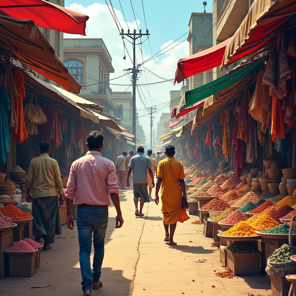 Hubli Market Street Vendors in India