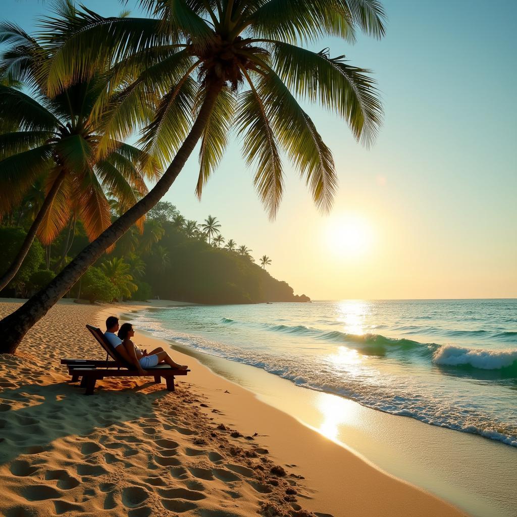 Relaxing on a Sri Lankan Beach