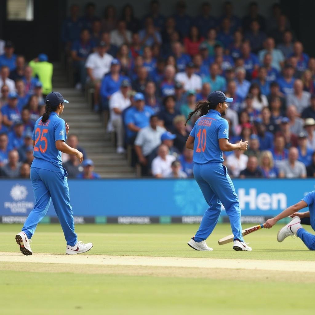 India Women's Cricket Team in action during an ODI match against Australia in 2021