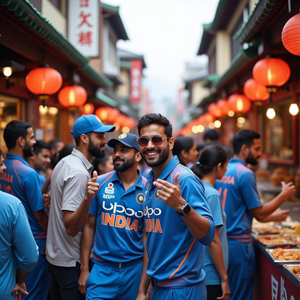 Indian Cricket Team Fans Exploring Japan