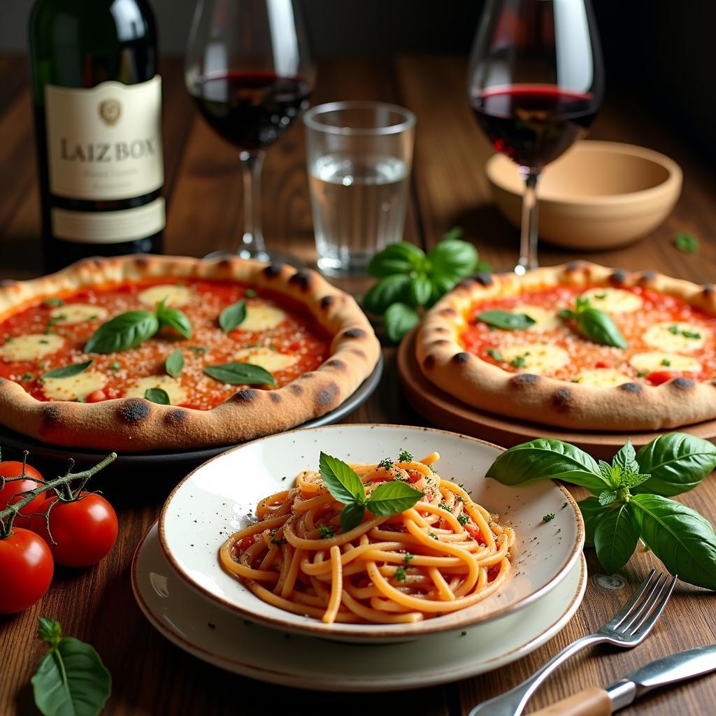 Delicious Italian Food - Pasta, Pizza and Wine