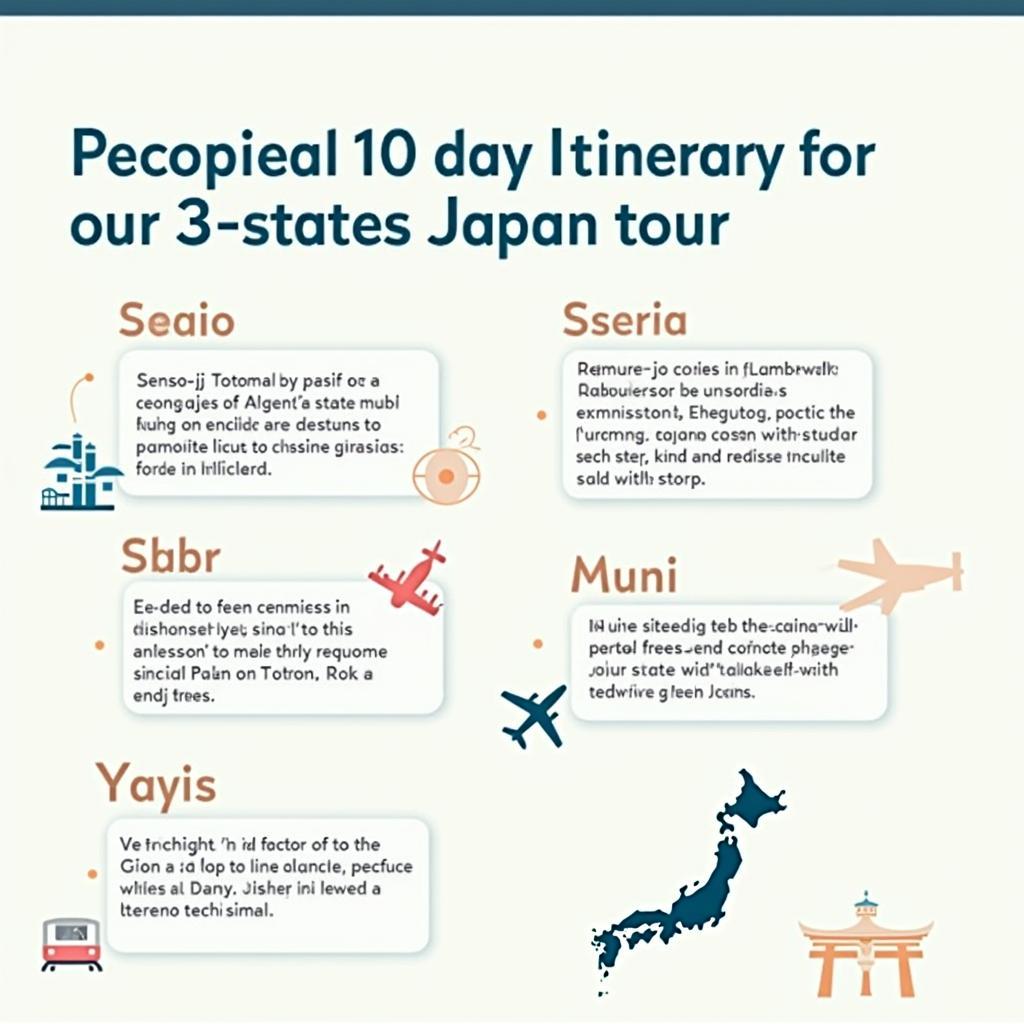 Sample itinerary for a 3-states Japan tour