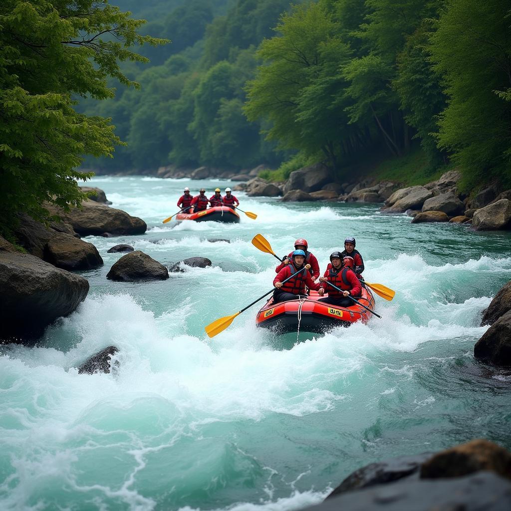 White-water rafting in Japan