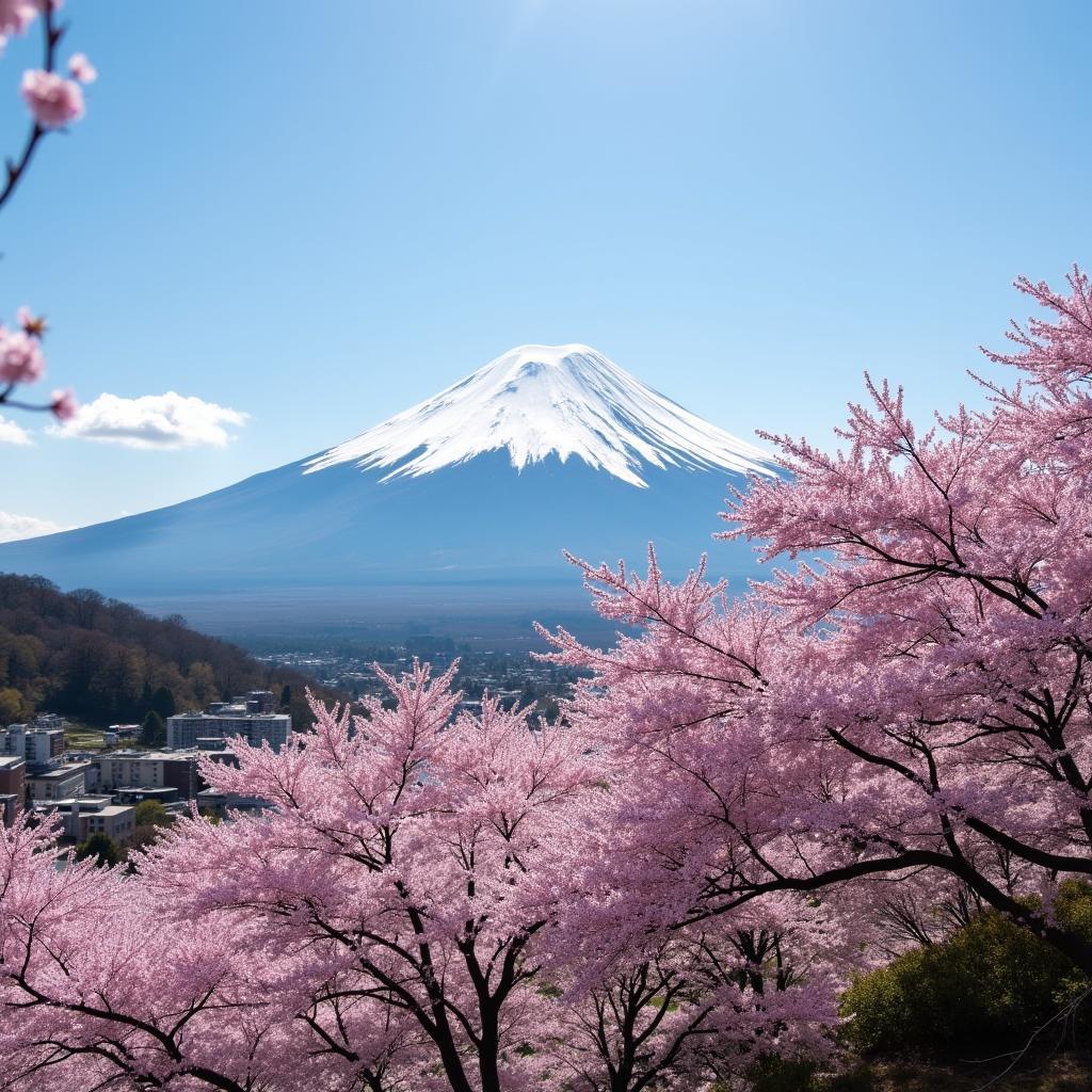 Mount Fuji with Cherry Blossoms on an All-inclusive Tour