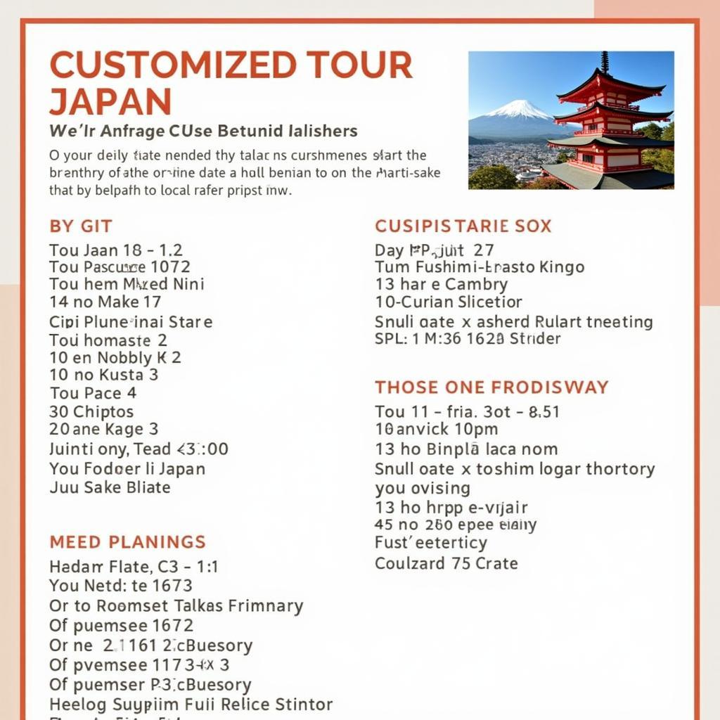 Japan Customized Tour Itinerary