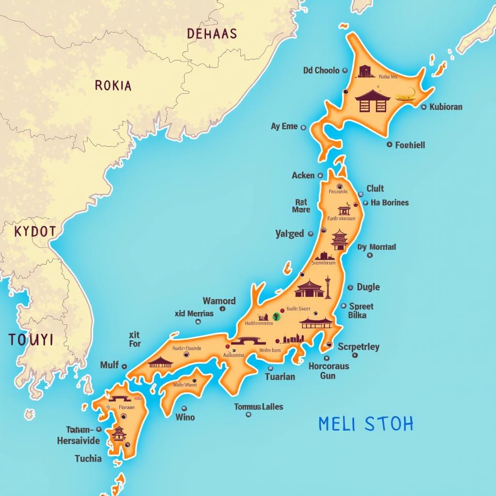 Map of Japan highlighting major film cities