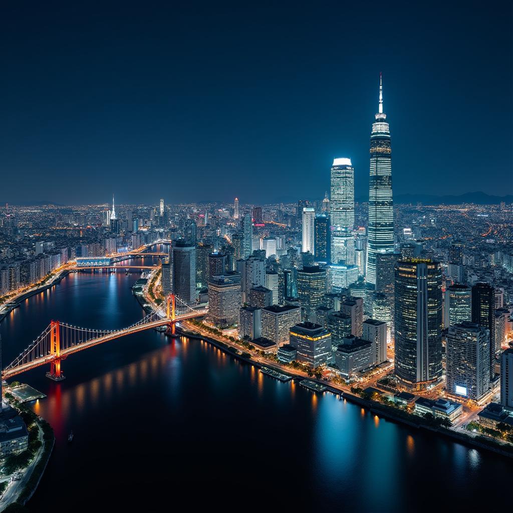 Tokyo’s vibrant cityscape at night