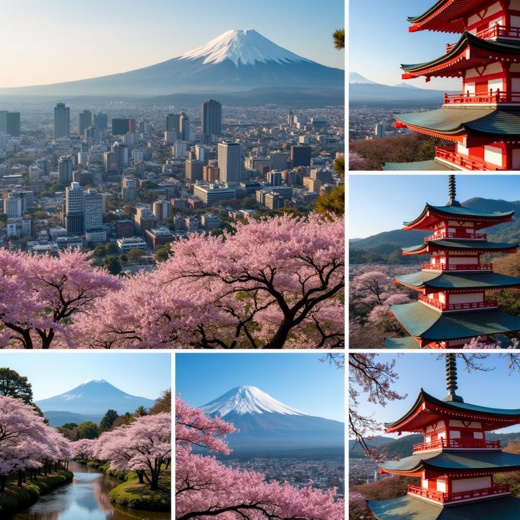 Japan Overview: A visual representation of Japan's diverse landscapes and cultural attractions