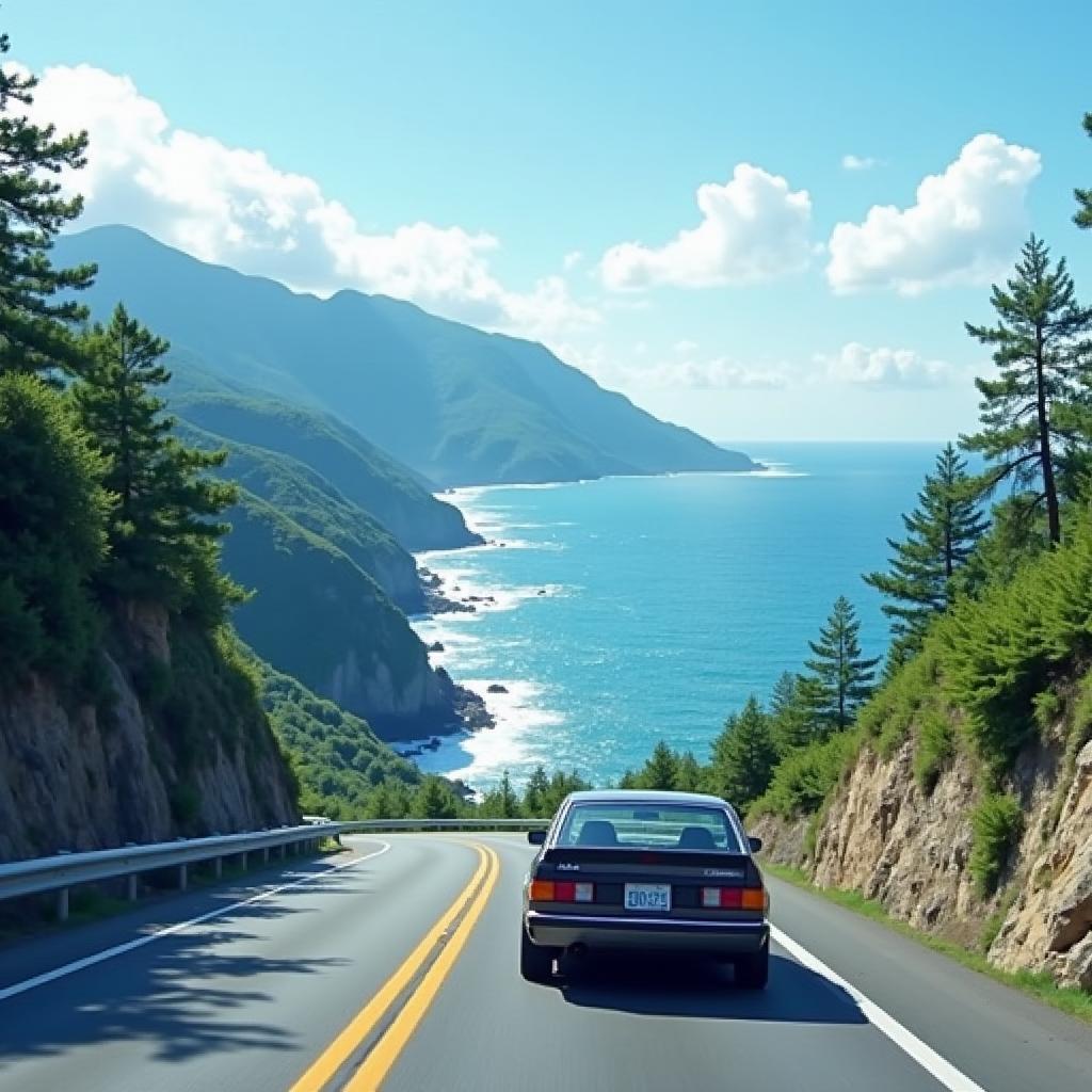 Enjoying a scenic road trip through Japan's beautiful landscapes