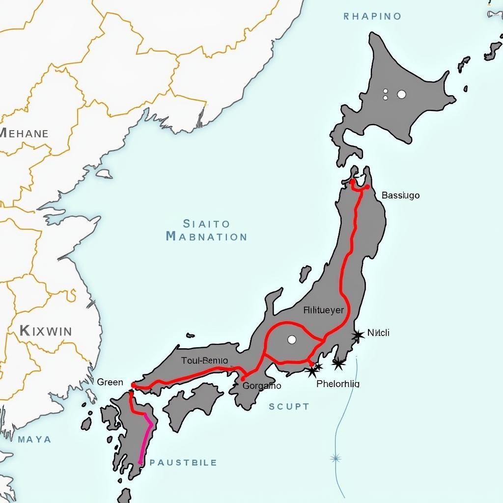 Example 125cc Scooter Touring Route Map Across Japan