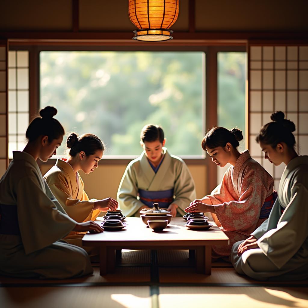 Participating in a traditional Japanese tea ceremony