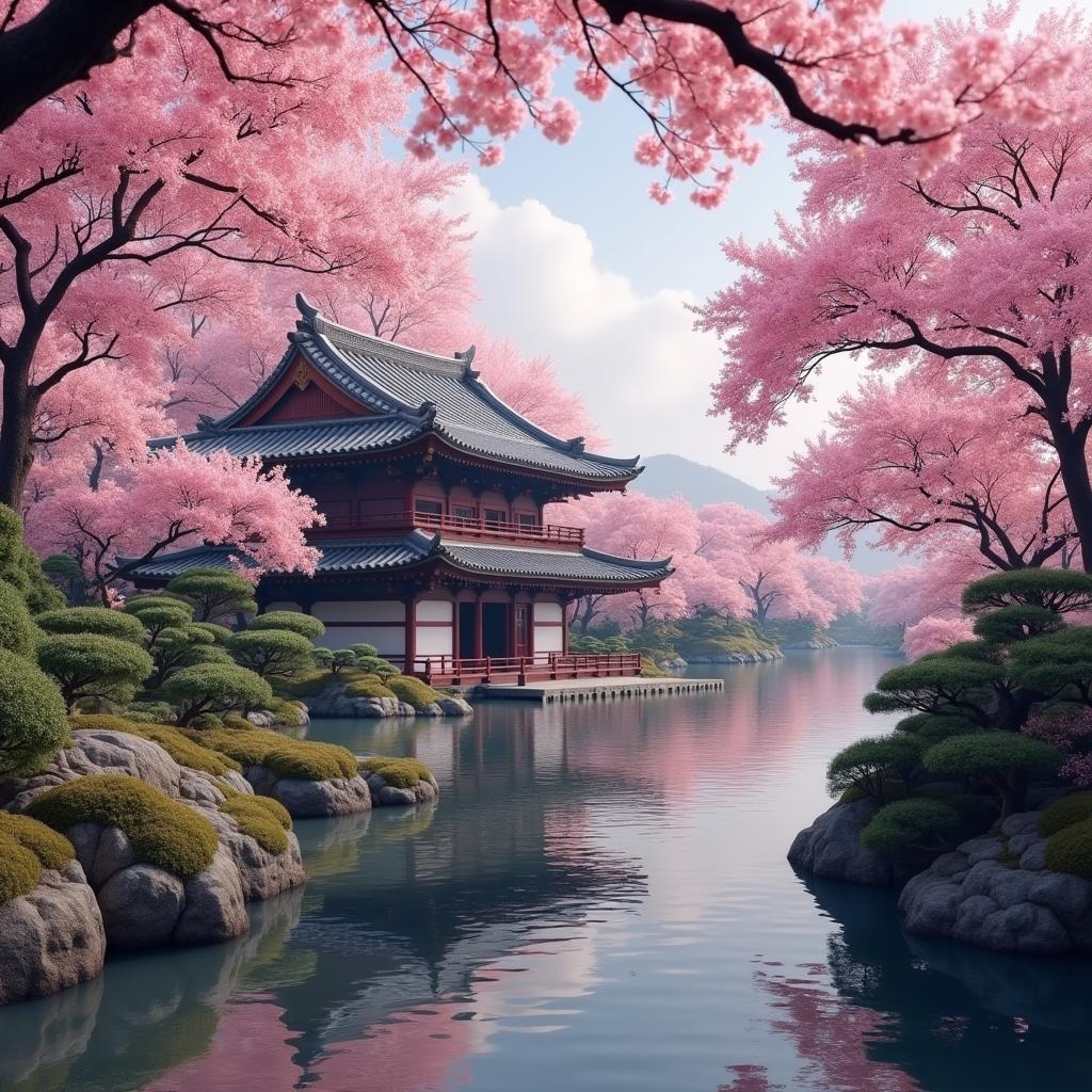 Japan Temple with Sakura Blossoms: Bali Tour Guide Inspiration