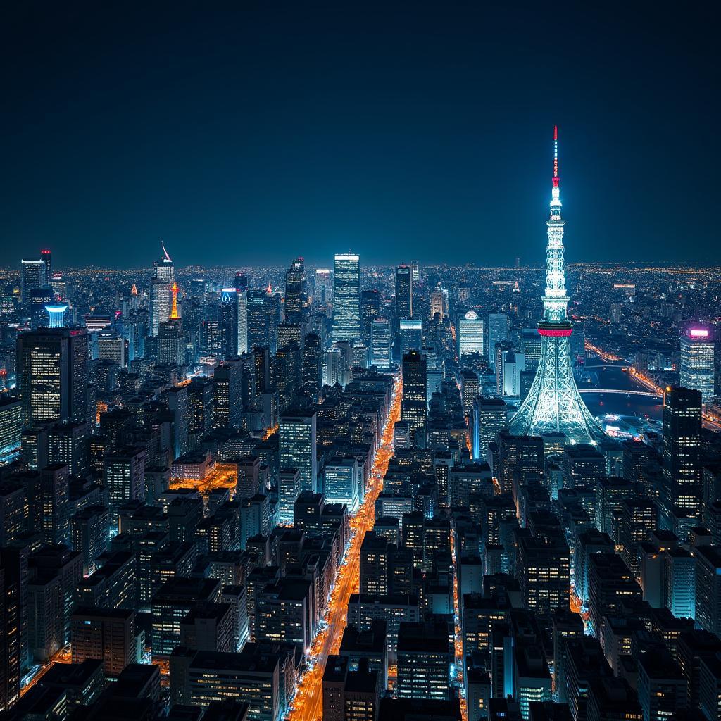 Japan tour banner showcasing the vibrant Tokyo skyline at night