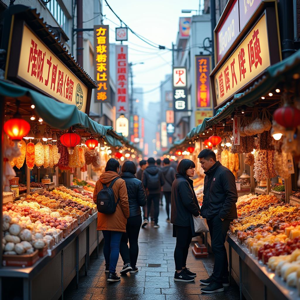 Exploring Osaka's vibrant street food markets