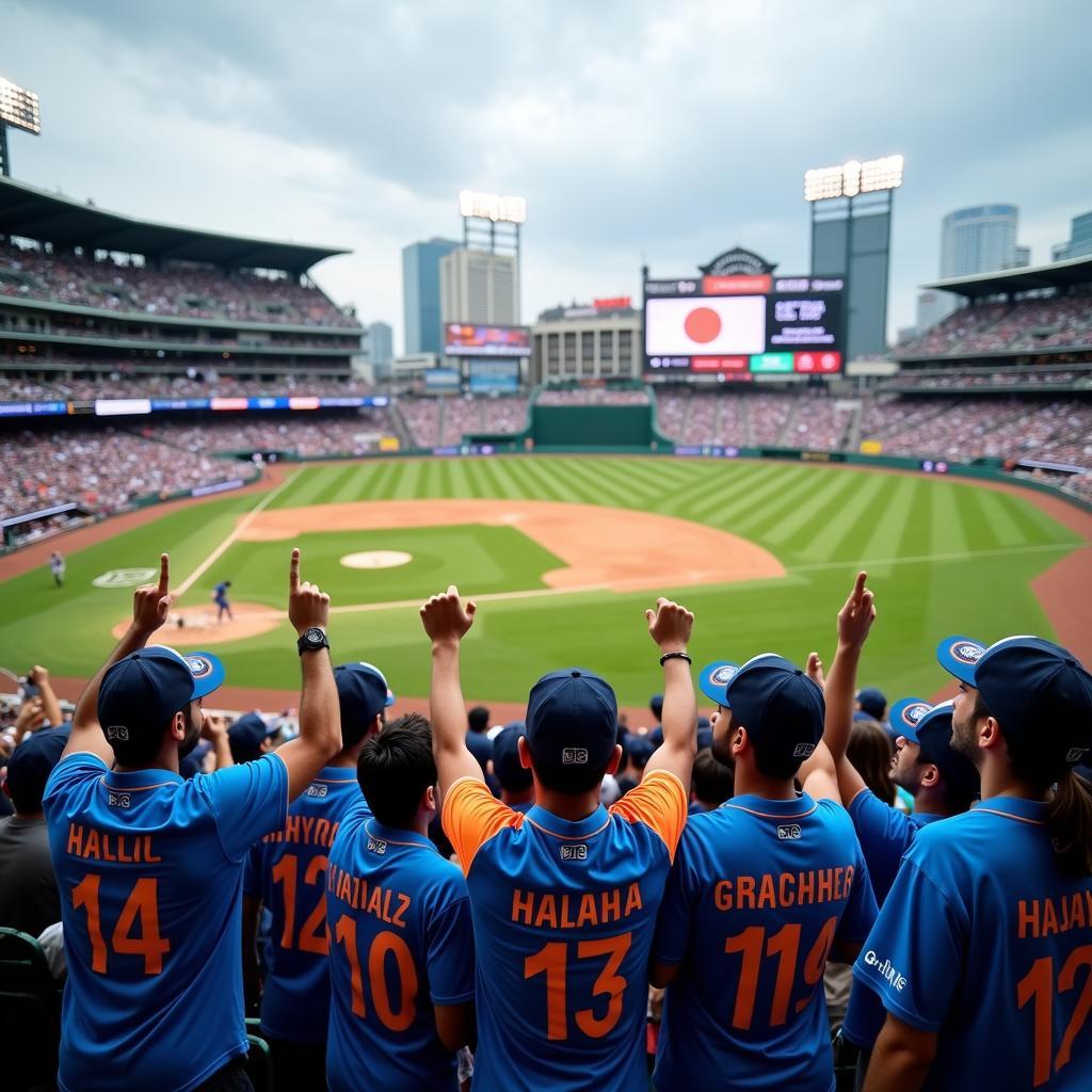 Indian Cricket Fans at a Japanese Baseball Game