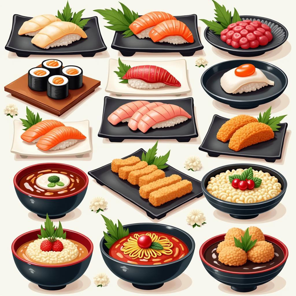 A Variety of Japanese Dishes