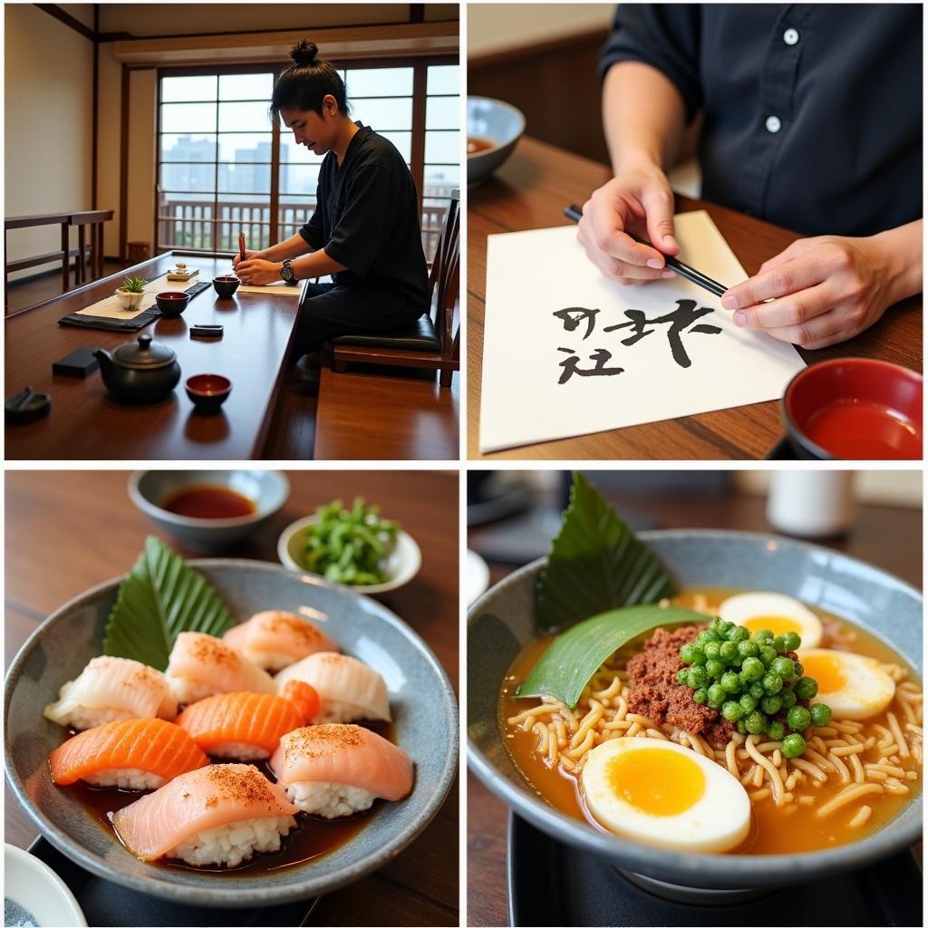 Immerse Yourself in Japanese Culture and Cuisine: Tea Ceremony, Calligraphy, Sushi, Ramen