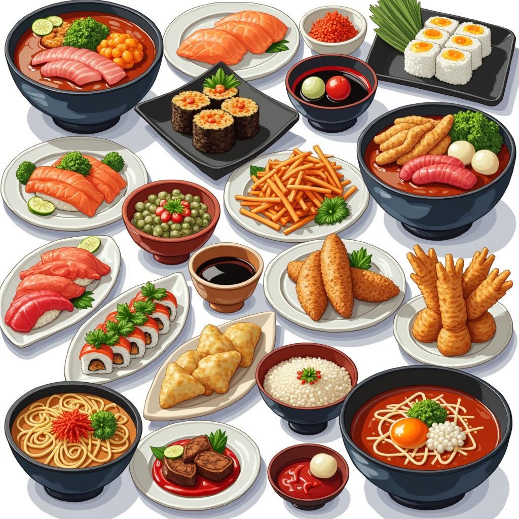 Assortment of Japanese Dishes