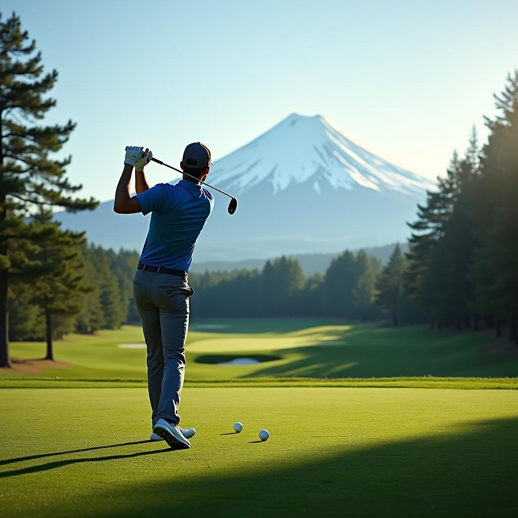 Golfing in Japan with Mount Fuji View