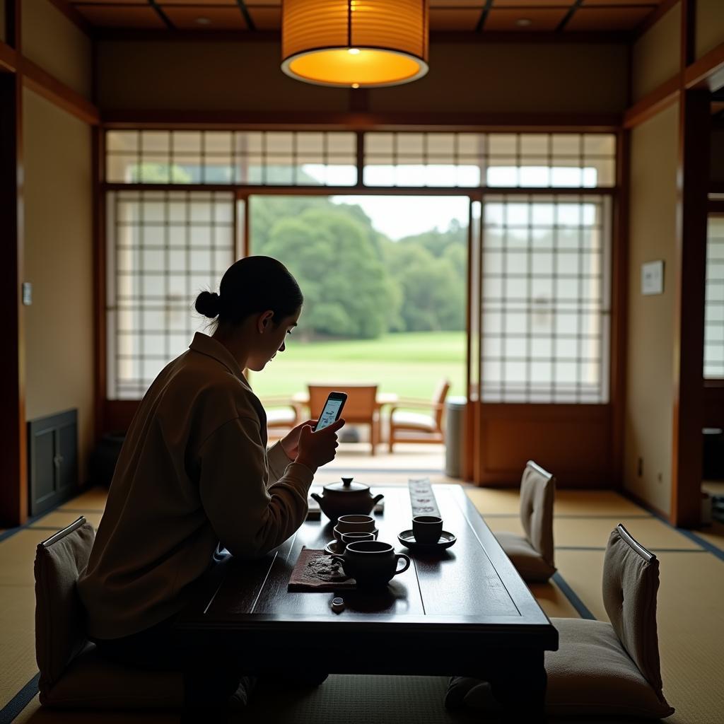 Enjoying a Traditional Japanese Tea Ceremony After Checking PGA Wins