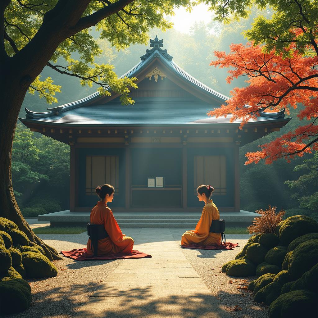 Japanese Temple Garden Tea Ceremony